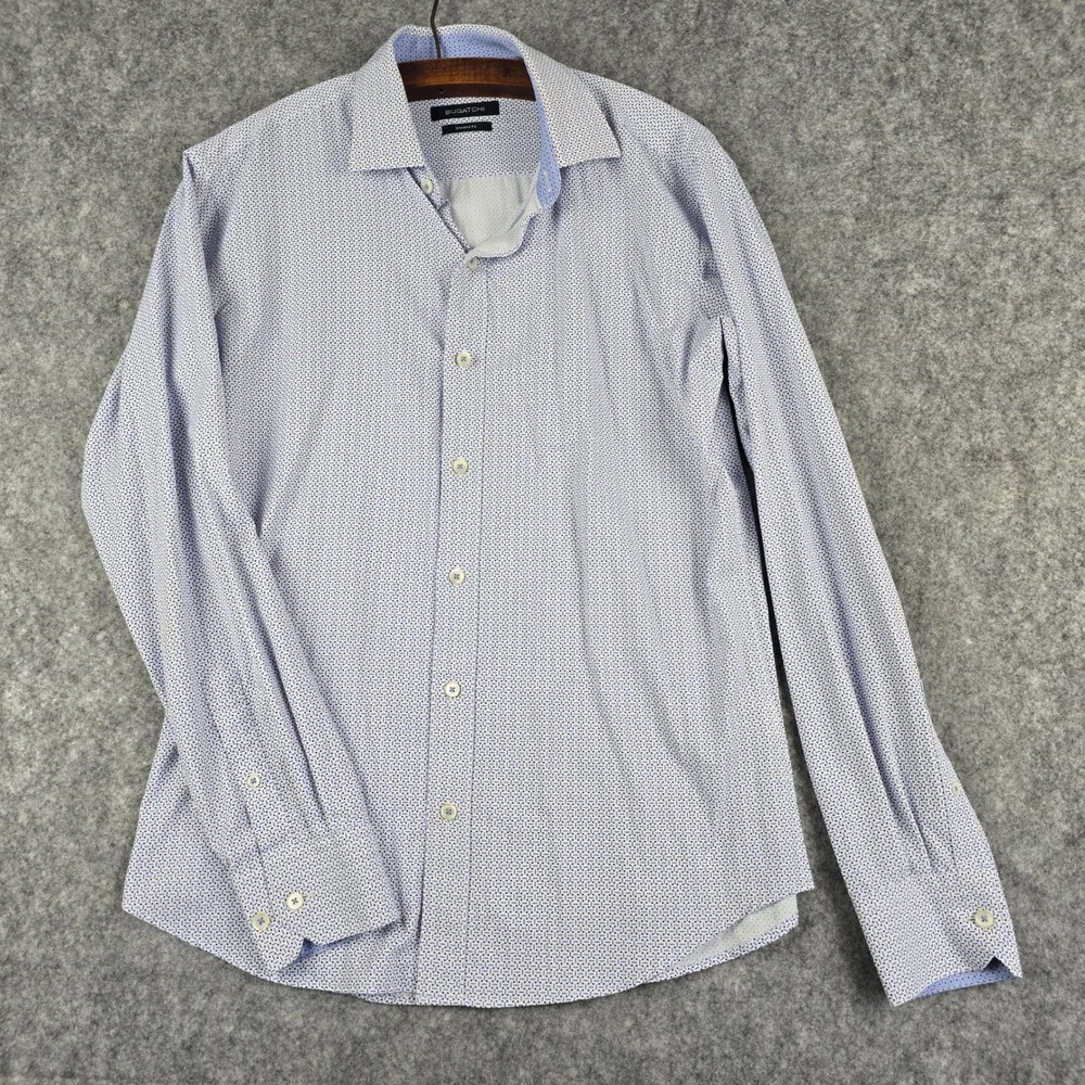 Bugatchi‎ Mens Shaped Fit Long Sleeve Button Down Shirt Classic Blue NBS851L2